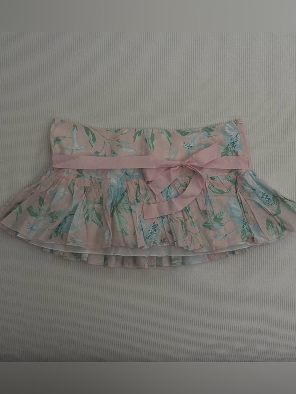 NWT Abercrombie & Fitch Vtg Pink Mini Ruffle Floral Micro Skirt Y2K 2000s Sz 8